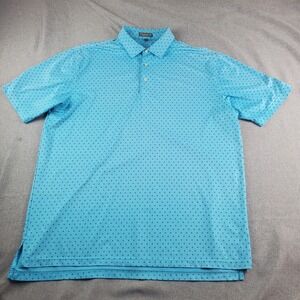 Rolling Green Golf Peter Millar Summer Comfort Shirt Mens XL Blue Short Sleeve